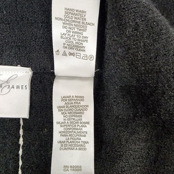 Emma James Womens Boiled Wool Jacket Size Medium Black Button Front 3/4 Sleeve - Picture 10 of 11